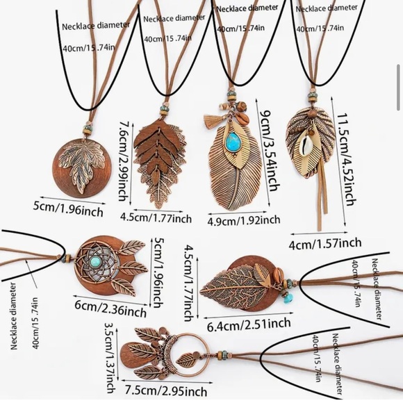 Elegant Brown Leaf Multi-Layer Pendant Necklace - Picture 6 of 7